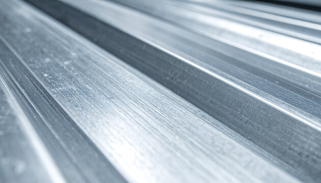 Brushed Metal Texture Close-up: A detailed close-up showcases the brushed texture of metallic material, highlighting its fine lines and reflective surface.