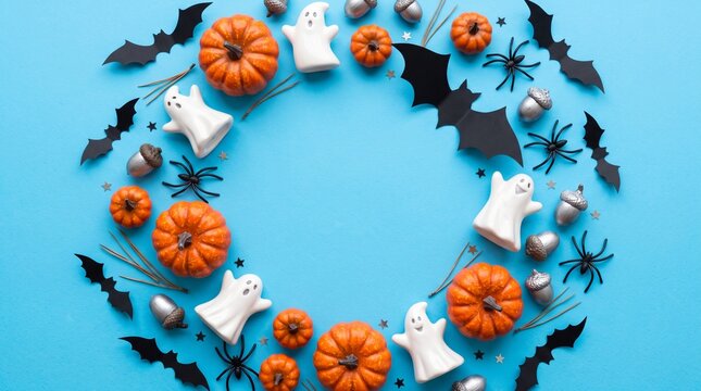 halloween, citrouille, vacances, automnal, vecteur, nuit, horreur, illustration, orange, c&eacute;l&eacute;bration, effrayant, chauve-souris, carte, fonc&eacute;, octobre, mal, conception, lune, f&ecirc;te, noir, peur, visage, 