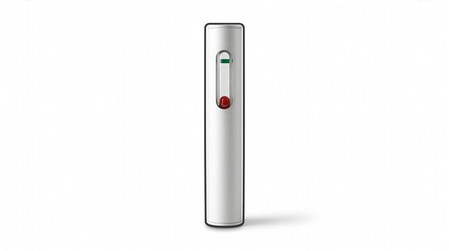 Electric Wine Opener: A sleek, modern electric wine opener designed for effortless bottle opening, featuring a minimalist aesthetic and a clear indicator for wine quality.