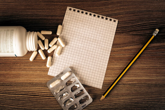 Blank Paper Pen and Pills