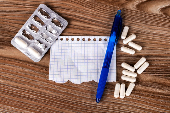 Blank Paper Pen and Pills