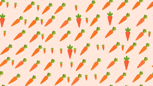 Seamless pattern of cartoon carrots