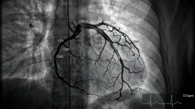 Coronary artery anatomy angiogram scan