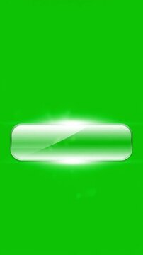 Glossy Green Button with Glowing Lens Flare Effect