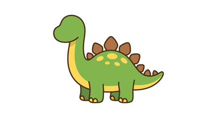 Green brontosaurus illustration on a white background features rounded shapes © MOSHIra