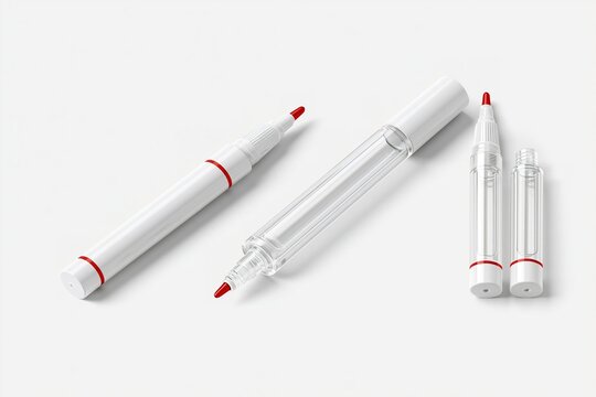 Clear Pen with Red Tip and White Body