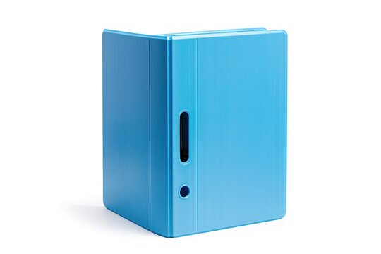 Blue Binder with Three-Ring Binders, Opened to Display Empty Pages