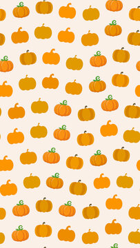 Seamless pattern of orange pumpkins
