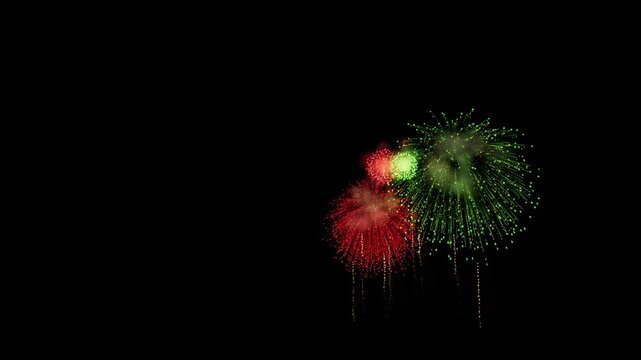 Burkina Faso Flag Color Fireworks Left Copy Space 3D Animation