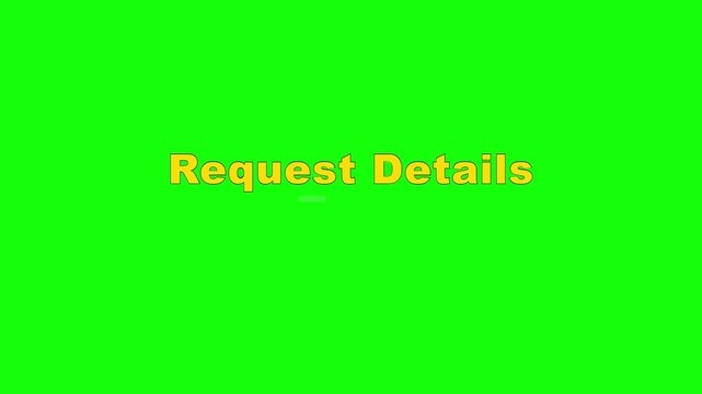 Request Details Baseline Wave Text Animation on Green Screen
