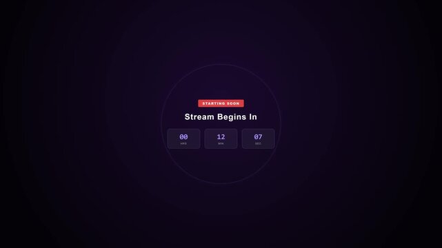 Live Broadcast Countdown Animation with On Air Starting Soon Television Indicator