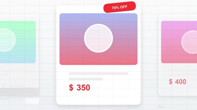E-commerce product card templates with discount badge and pricing plan UI UX design