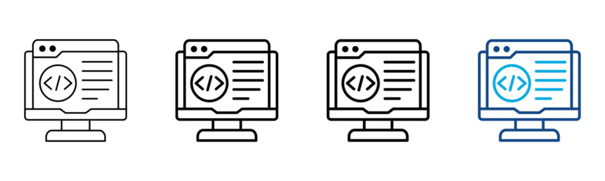 Programming Icon Different Style Outline Collection Set Vector Illustration