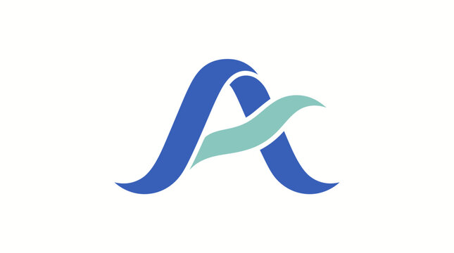 Creative blue and green letter A vector logo design template, sleek modern abstract corporate identity emblem