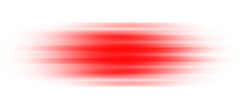 Motion blur speed lines, horizontal neon light streak, blurred red glow effect, red flash illumination, soft gradient light bar, glowing energy ray, red blush glow png