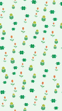 Simple floral and clover pattern