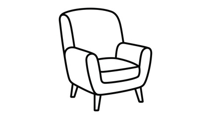 Obraz premium Minimalist Armchair Illustration: A simple, clean line drawing of a modern armchair, perfect for minimalist decor and interior design concepts.