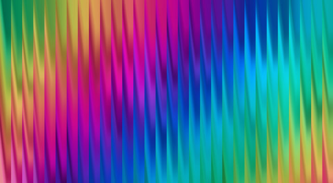 Abstract gradient background with vertical stripes in rainbow colors of green pink and bright blue