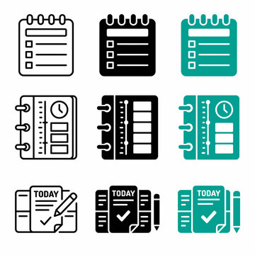 Organizer Icons Showing Checklists And Planners