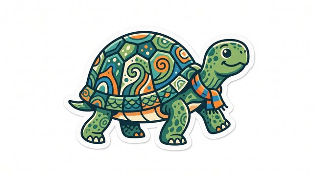 funny turtle vector illustration