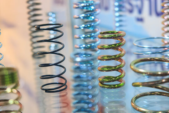 Collection of various sizes of metal wire coil springs