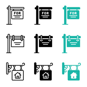 Real Estate For Sale Sign Styles Collection