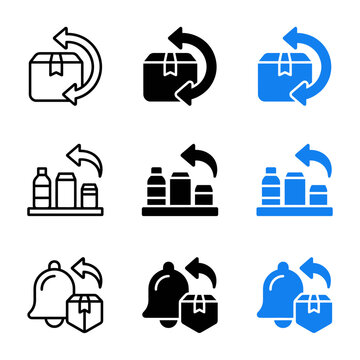 Recycling Icons Showing Reusable Packaging Materials