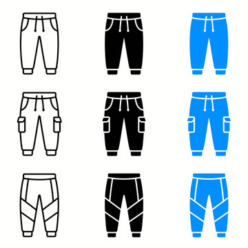Set Of Different Style Cargo Pants Icons