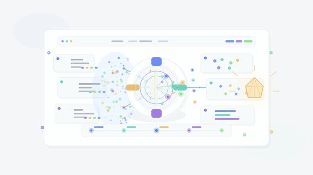 Minimalist user interface animation showing data visualization graphics and modern web dashboard motion clip design