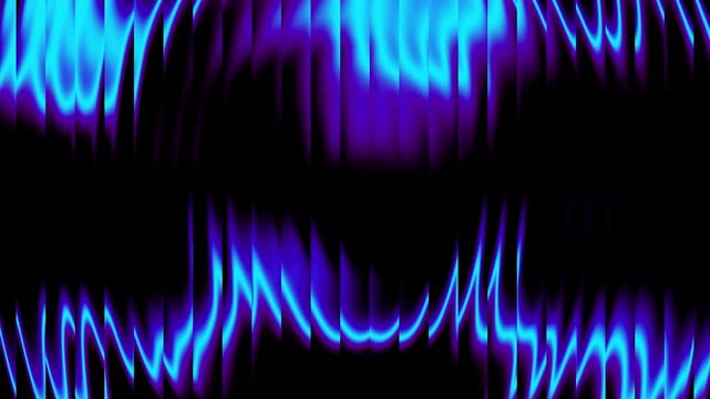 Looping 3D animation. Abstract minimalist background of flat discs with reflection. Blue and purple gradient transforms and changes colors inside