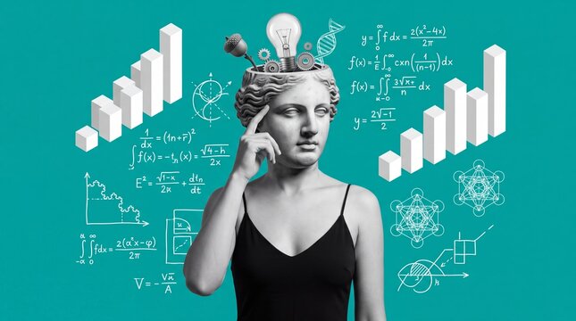 Creative Thinking and Business Intelligence Surreal Collage