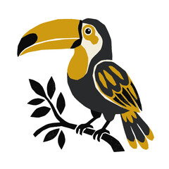 Fototapeta premium Stylized Toucan Bird Perched on Branch
