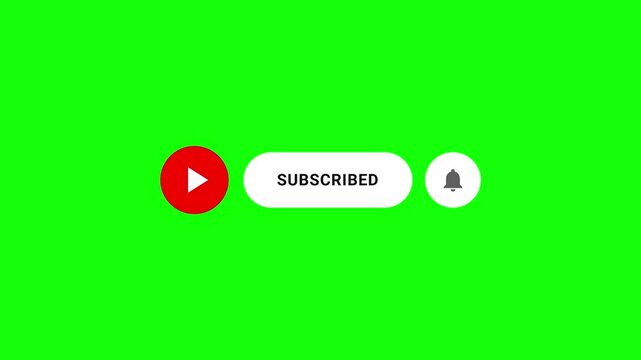 Subscribe button and bell button animation with a green background