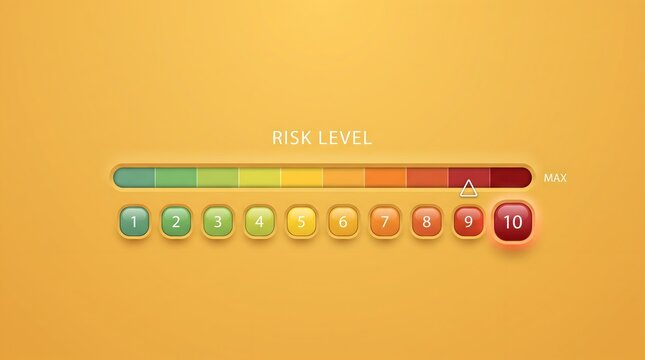 Risk level gauge interface with numerical scale
