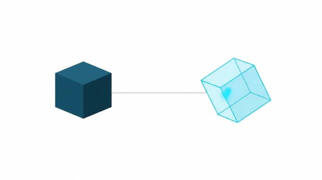 Minimalist Digital Twin Physical and Virtual Object Technology Animation