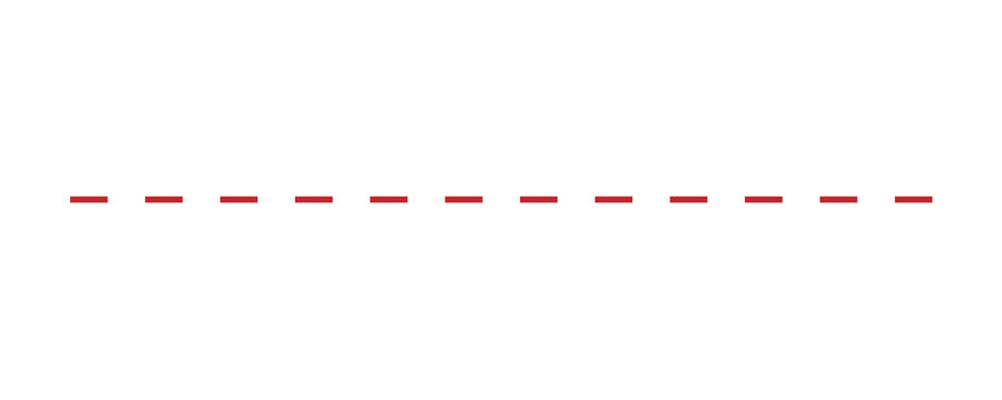 Red dashed line isolated graphic design element