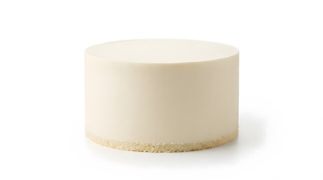 Minimalist white cake isolated on white background for food mockup