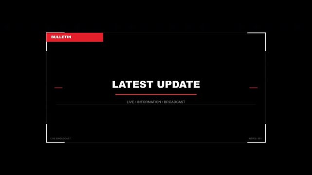 Futuristic hud digital screen interface with latest update text