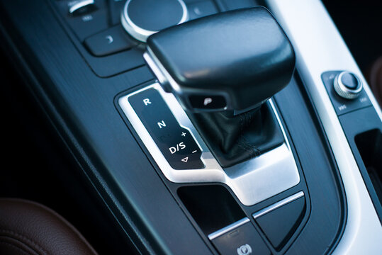 Automatic car gear shift lever in modern vehicle