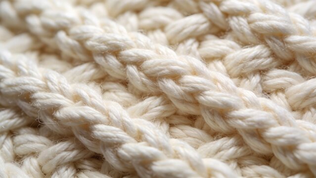 Cream knitted wool texture close up