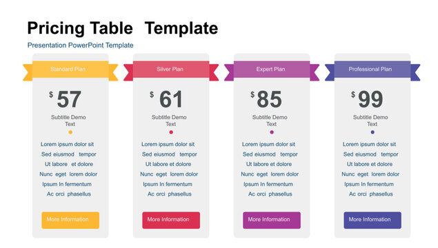 Pricing and Table - Infographic Template