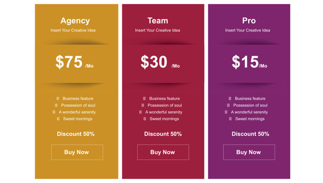 Pricing and Table - Infographic Template