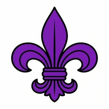 Purple fleur de lis symbol isolated on white background