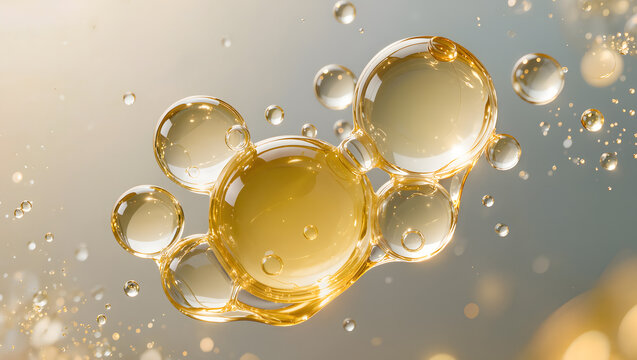 Vitamin C and coenzyme Q10 serum bubbles for antioxidant brightening skincare