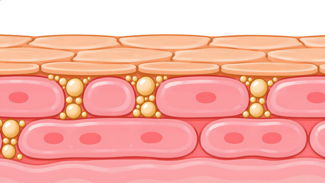 Healthy skin barrier with ceramides and lipids for moisture retention and protection