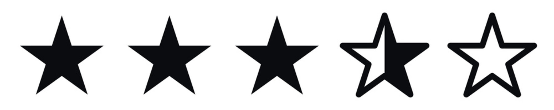 Rating stars vector icon, score symbol flat vector illustration, isolated on transparent background