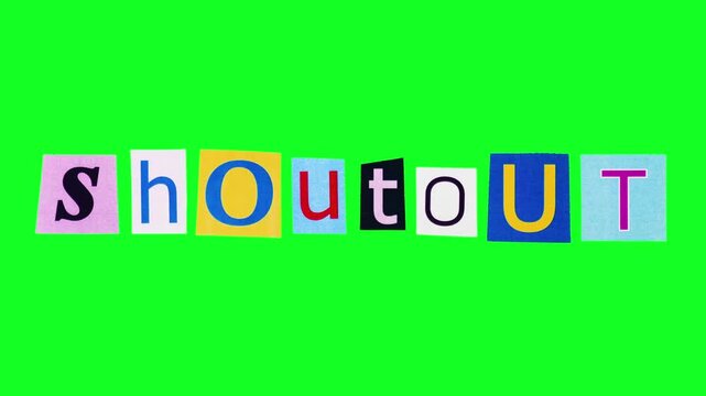 shoutout Colorful Fan Mail, Vivid Ransom Letters With Paper Art Enhance Social Media Presence, Brightly Colored Cutouts And Playful Typography Create Engaging Content For Influencer Marketing
