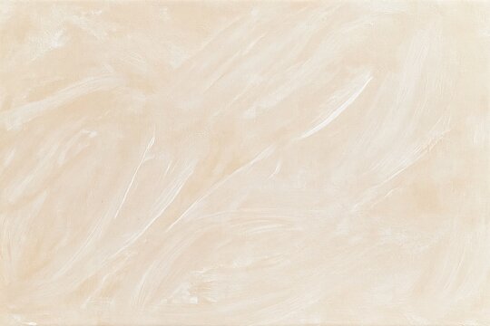Abstract beige and white brushstroke texture on canvas