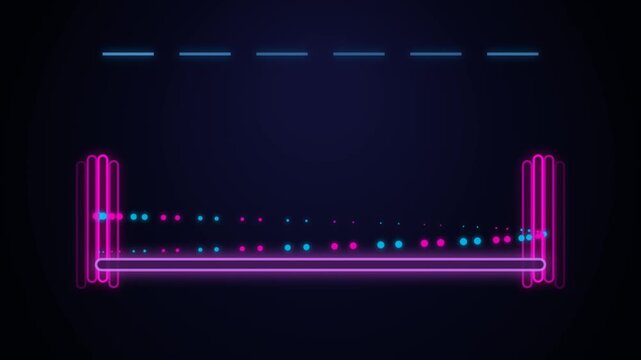 Neon Light Sound Wave Equalizer Audio Spectrum Animation Digital Pulse Visualization In Dark Backgro