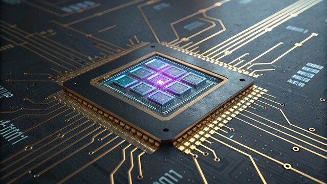 Advanced processor chip on circuit board
